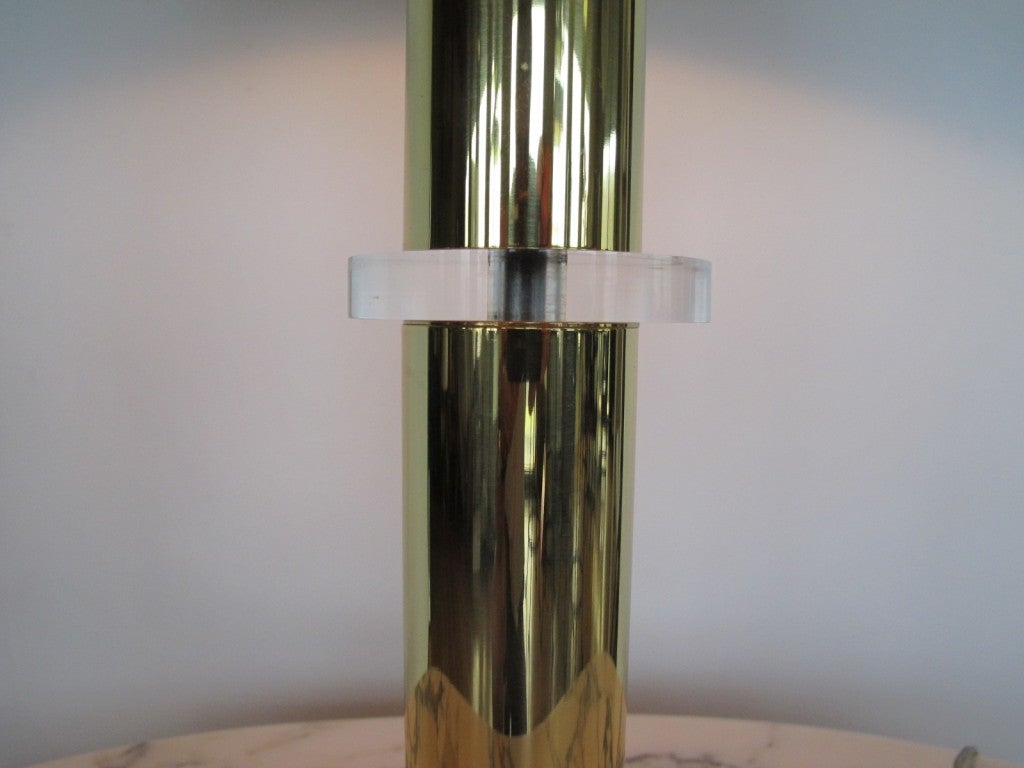 American A Brass and Lucite Lamp By Frederick Cooper For Sale