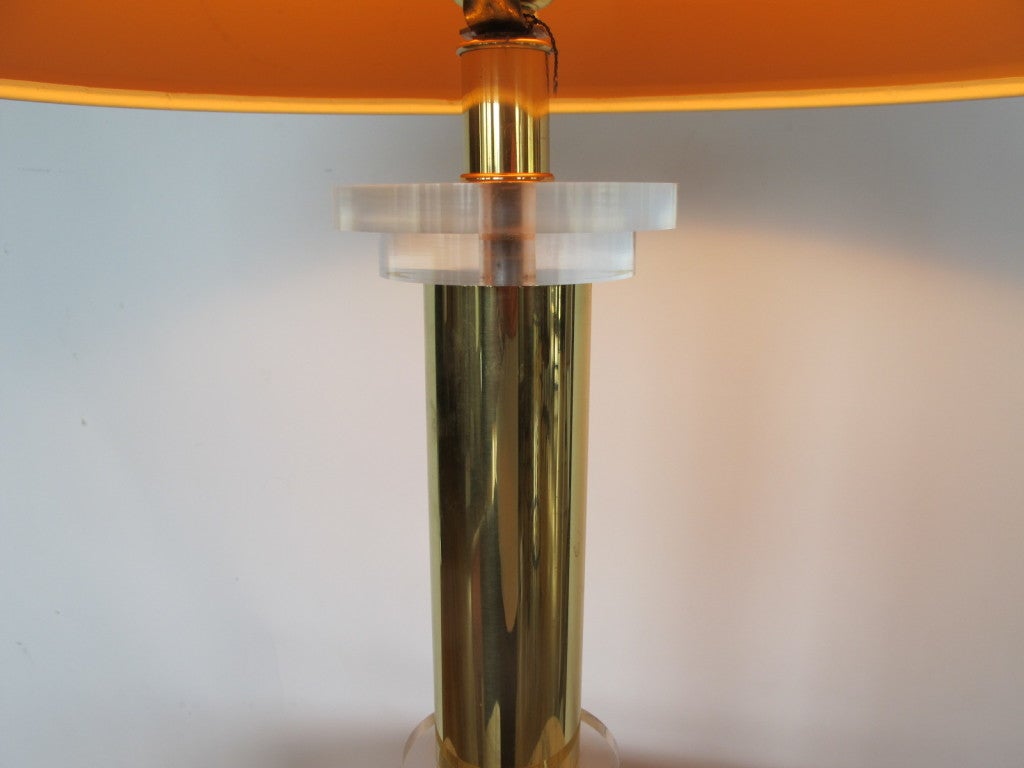 A Brass and Lucite Lamp By Frederick Cooper For Sale 1