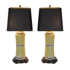 A Pair of Elegant Ceramic Lamps By Waylande Gregory 9