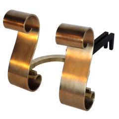 A Pair of Decorative Brass Scroll Andirons 4
