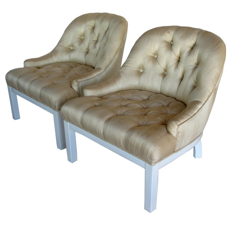 A Pair of Elegant Slipper Chairs