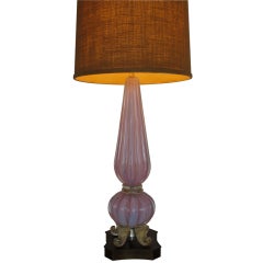 Murano Barovier Table Lamp in Pink And Gold Flecks