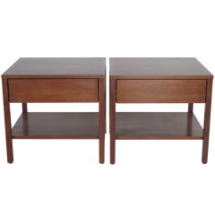 Florence Knoll for Knoll Minimalist Nightstands in Walnut