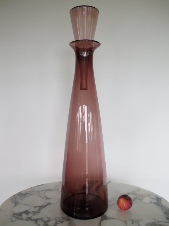 American Massive Blenko Bottle With Decanter