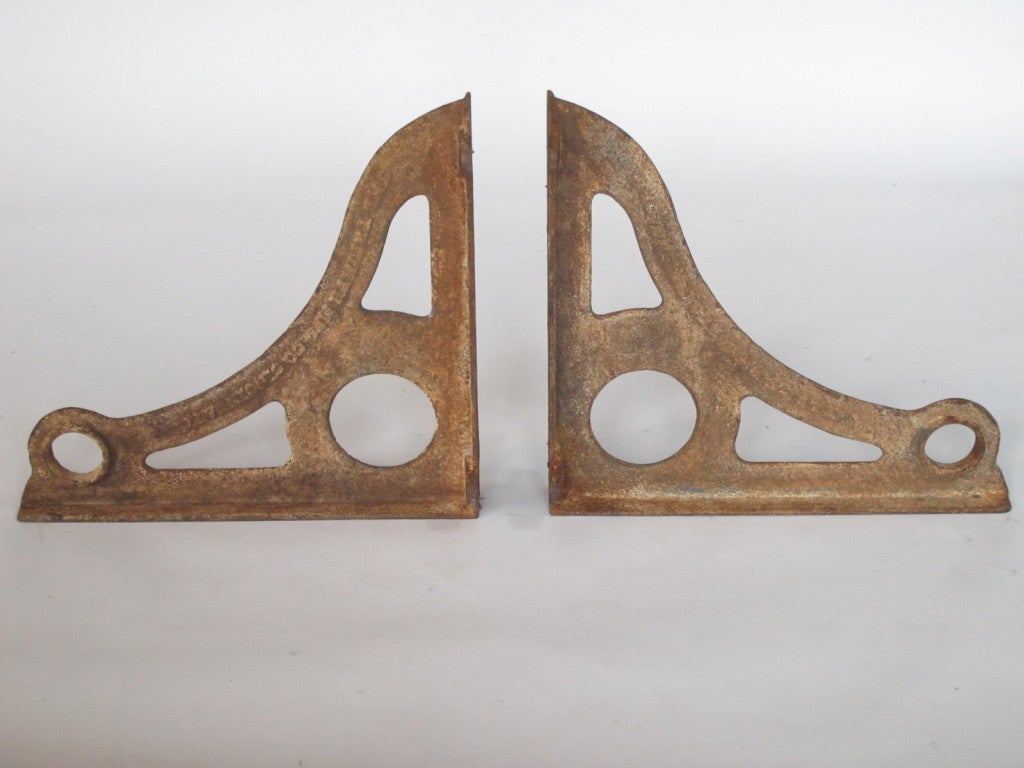 A Pair of Large Industrial Shelf Brackets