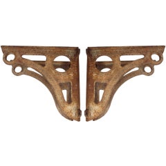 A Pair of Large Industrial Shelf Brackets