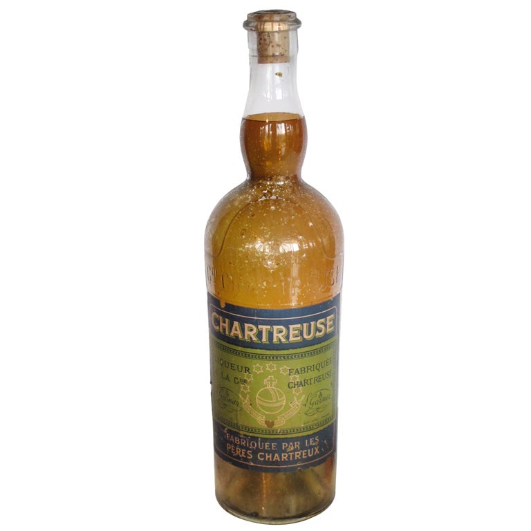 Vintage Store Display Huge Chartreuse Liquor Bottle