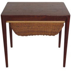 A Great Danish Table with Basket And Sliding Tray