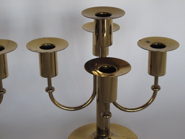 Americano Candelabro in ottone Tommi Parzinger Dorlyn in vendita