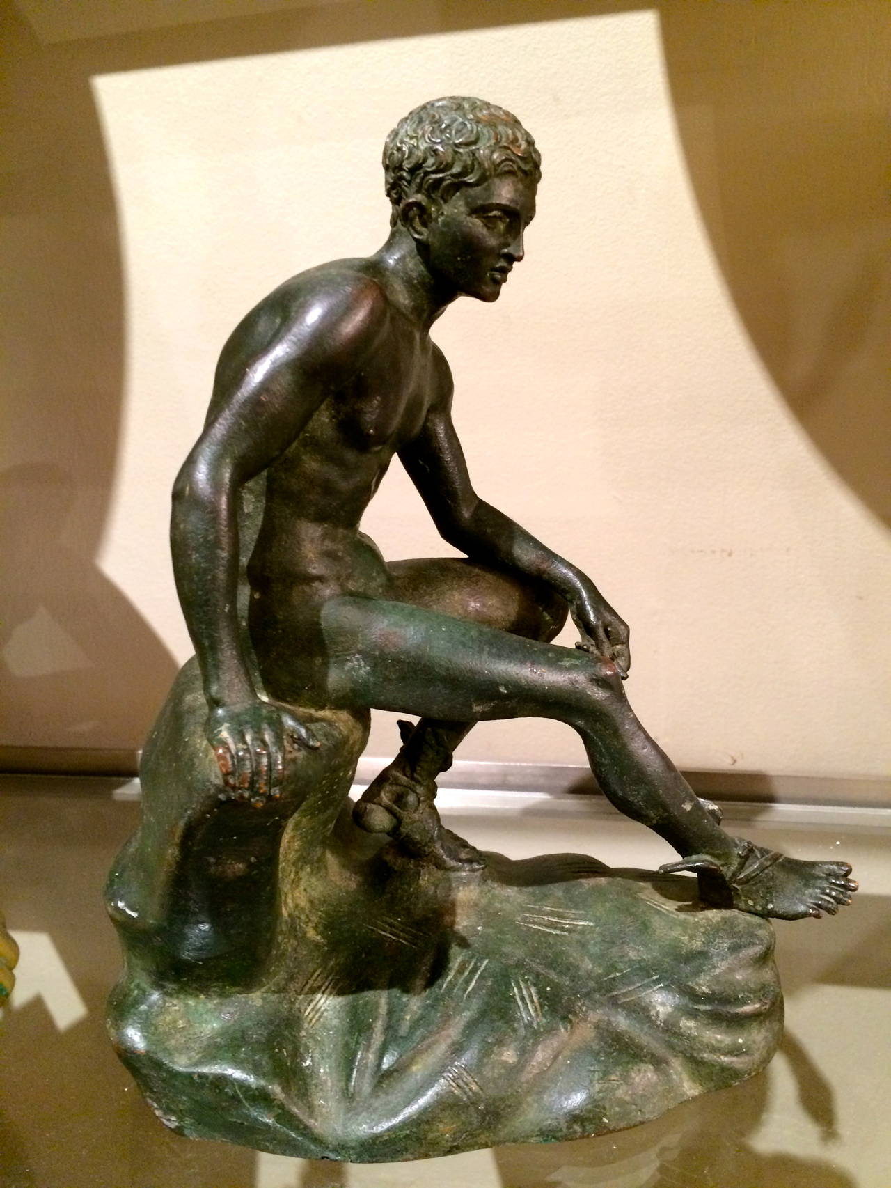 Italian Grand Tour Bronze Sculpture 'Seated Hermes'