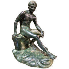 Antique Grand Tour Bronze Sculpture 'Seated Hermes'