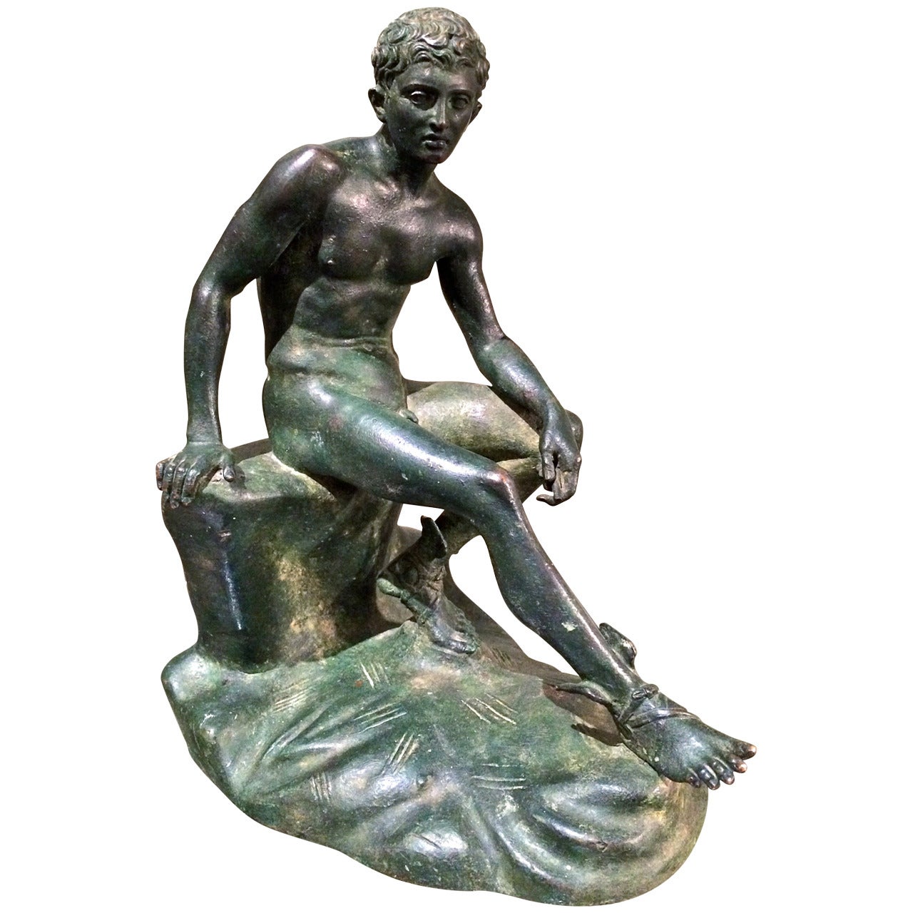 Grand Tour Bronze Sculpture 'Seated Hermes'
