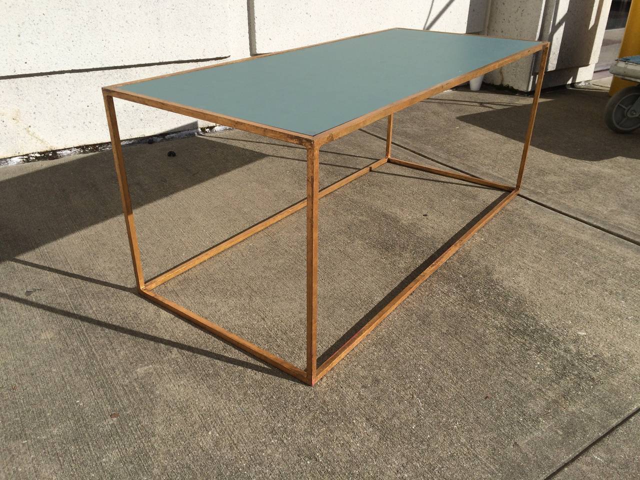 Mid-20th Century French Mid Century Gilt Iron Coffee Table