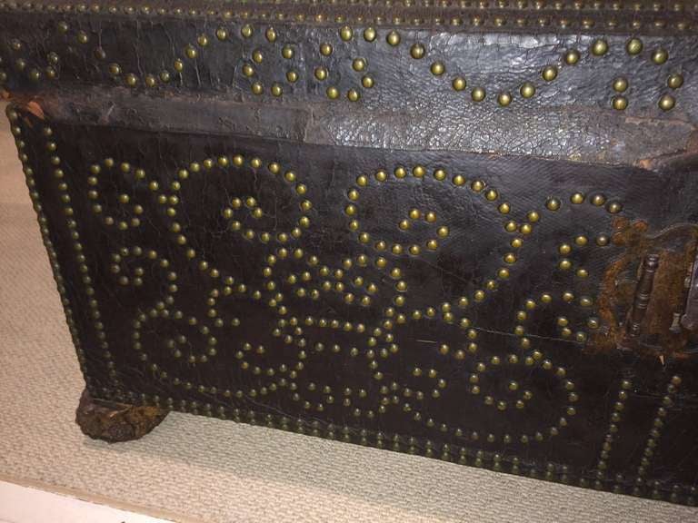 Spanish Leather Trunk with Brass Studs 2