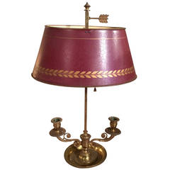 Antique Red Tole Bouillotte Lamp