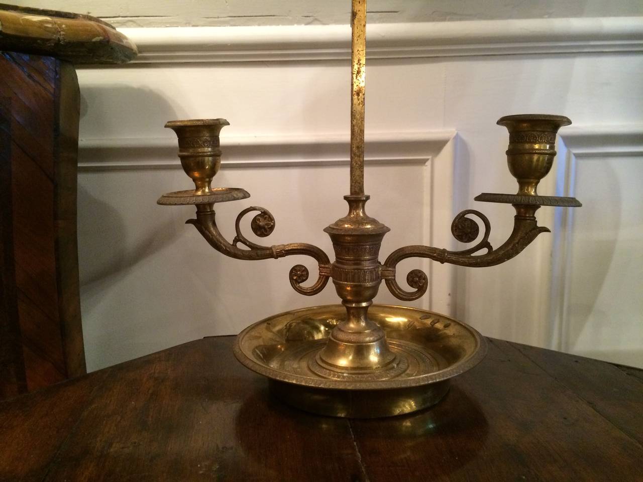 Red Tole Bouillotte Lamp In Excellent Condition In Stamford, CT