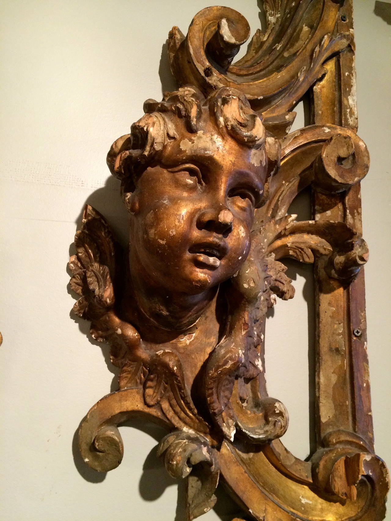 Italian Rococo Giltwood Carving Sculpture 1