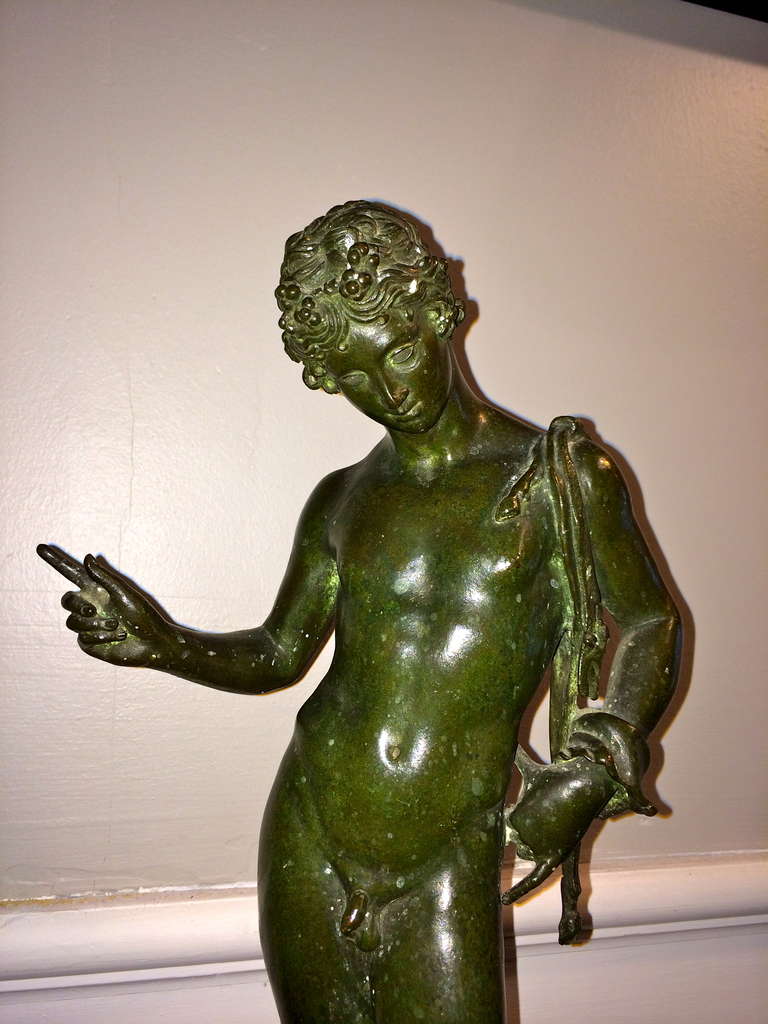 Grand Tour Bronze Narcissus- Signed by Maker In Excellent Condition In Stamford, CT