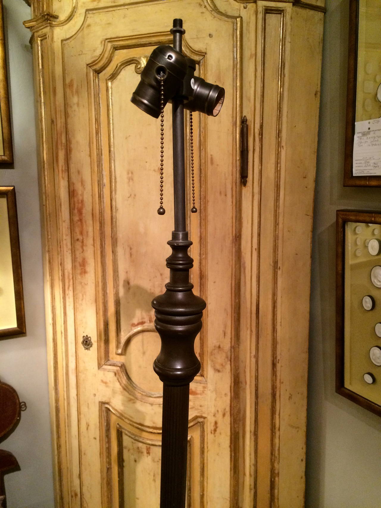 Early 20th Century Pair of Bronze Floor Lamps