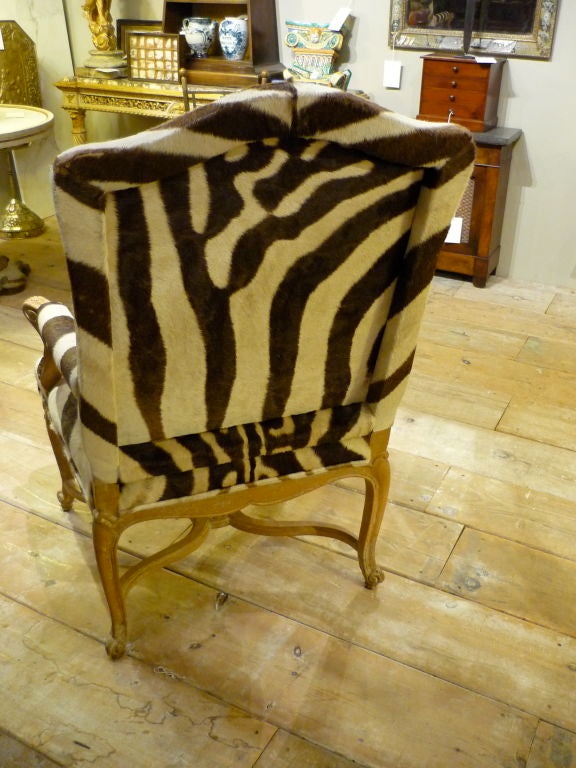 Pair Zebra Upholstered Oversize Arm Chairs 4