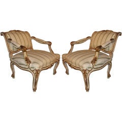 Pair Venetian Rococo Slipper Chairs