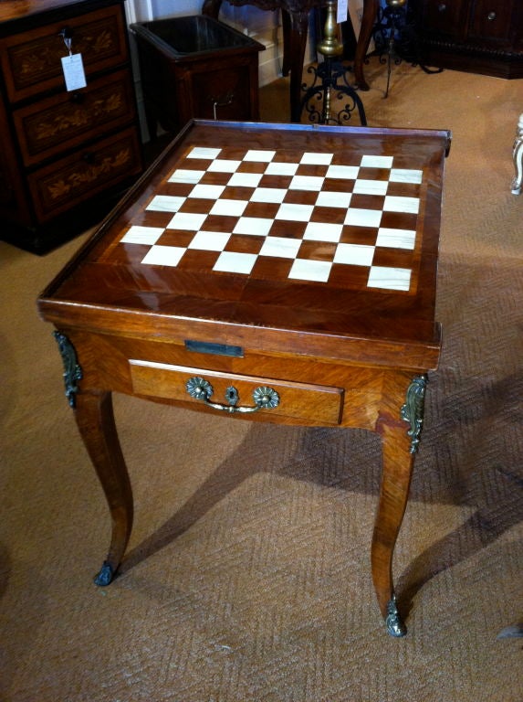 18th C. French Tric Trac Table Signed