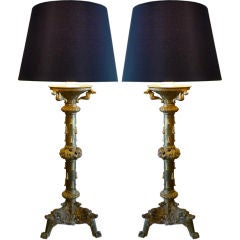 Pair Gothic Revival Table Lamps