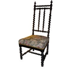 Antique English Ebonized Slipper Chair