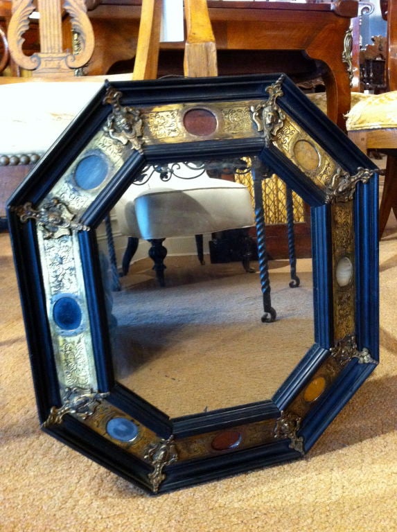 A Pair of Gilt Bronze and Pietre Dure Mounted Mirrors 3