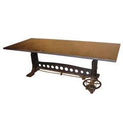 Antique Industrial Iron Table