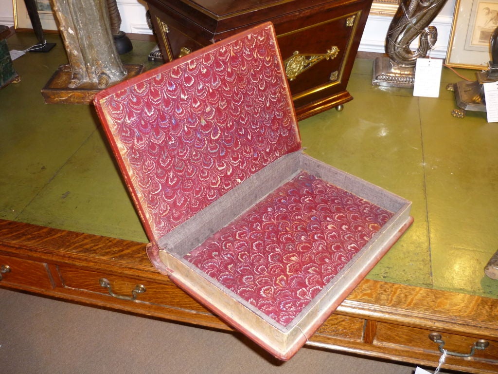 American Craftsman Tooled and Gilt Leather Book Form Box