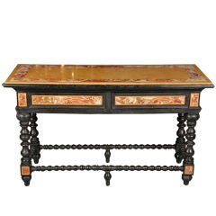 Portuguese Marble Inlaid Center Table