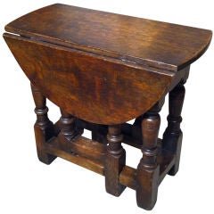 Antique English Oak Gateleg Side Table