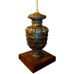 Italian Baluster Form Walnut Table Lamp