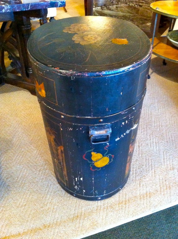 19th Century Chinese Painted Tea Barrel