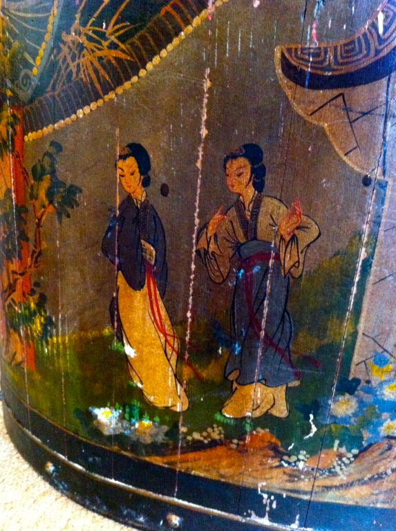 Chinese Painted Tea Barrel 3