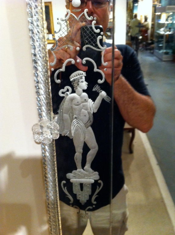 Swedish Art Deco Etched Glass Mirror 6