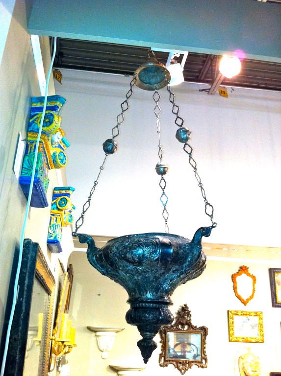 18th C. Italian Silver Sanctuary Lamp