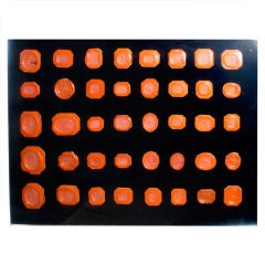 Set Of Red Wax Intaglios Framed