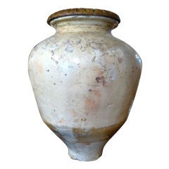 Antique Large Scale Italian Glazed Terrcotta Storage Jar