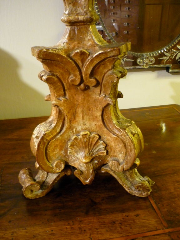 Italian Baroque Gilt Wood Candlestick Lamps 7