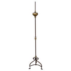 Antique Spanish Baroque Style Bronze Floor Lamp