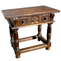 Spanish Baroque Walnut Side Table