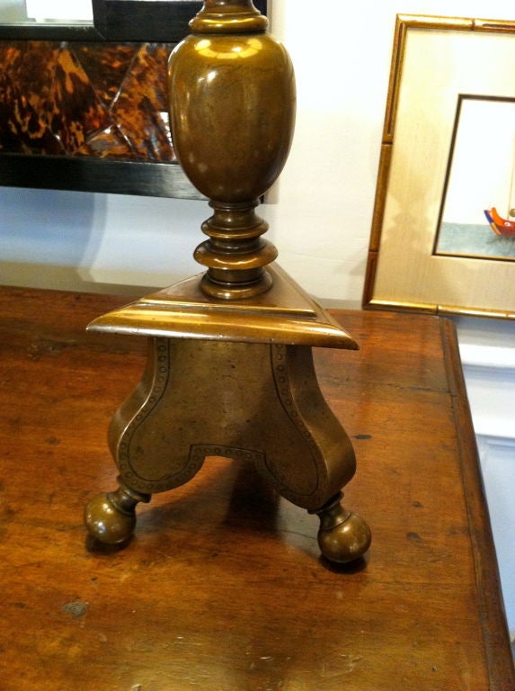 Dutch Baroque Bronze Table Lamp Candelabrum 5