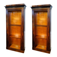 Vintage Pair Regency Style Rosewood Bookcases