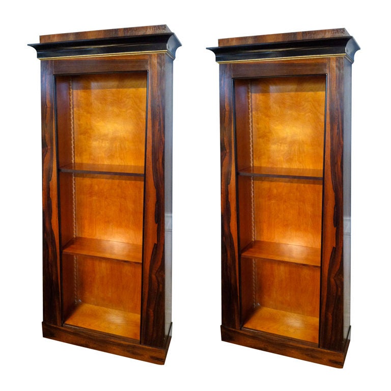 Pair Regency Style Rosewood Bookcases at 1stDibs