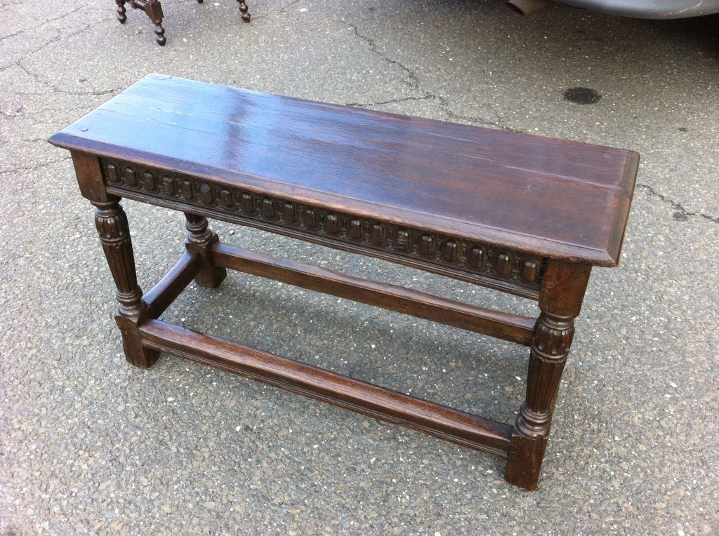 English Oak Joint Stool Bench In Excellent Condition In Stamford, CT