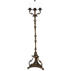 Dutch Baroque Style Bronze Floor Lamp Candelabrum