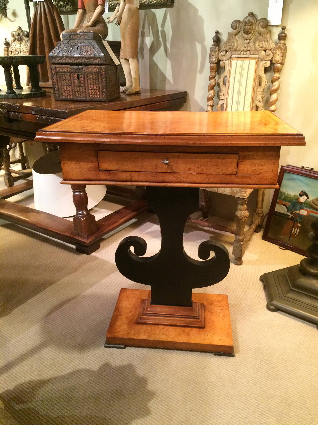 Lyre Base Console Table at 1stDibs