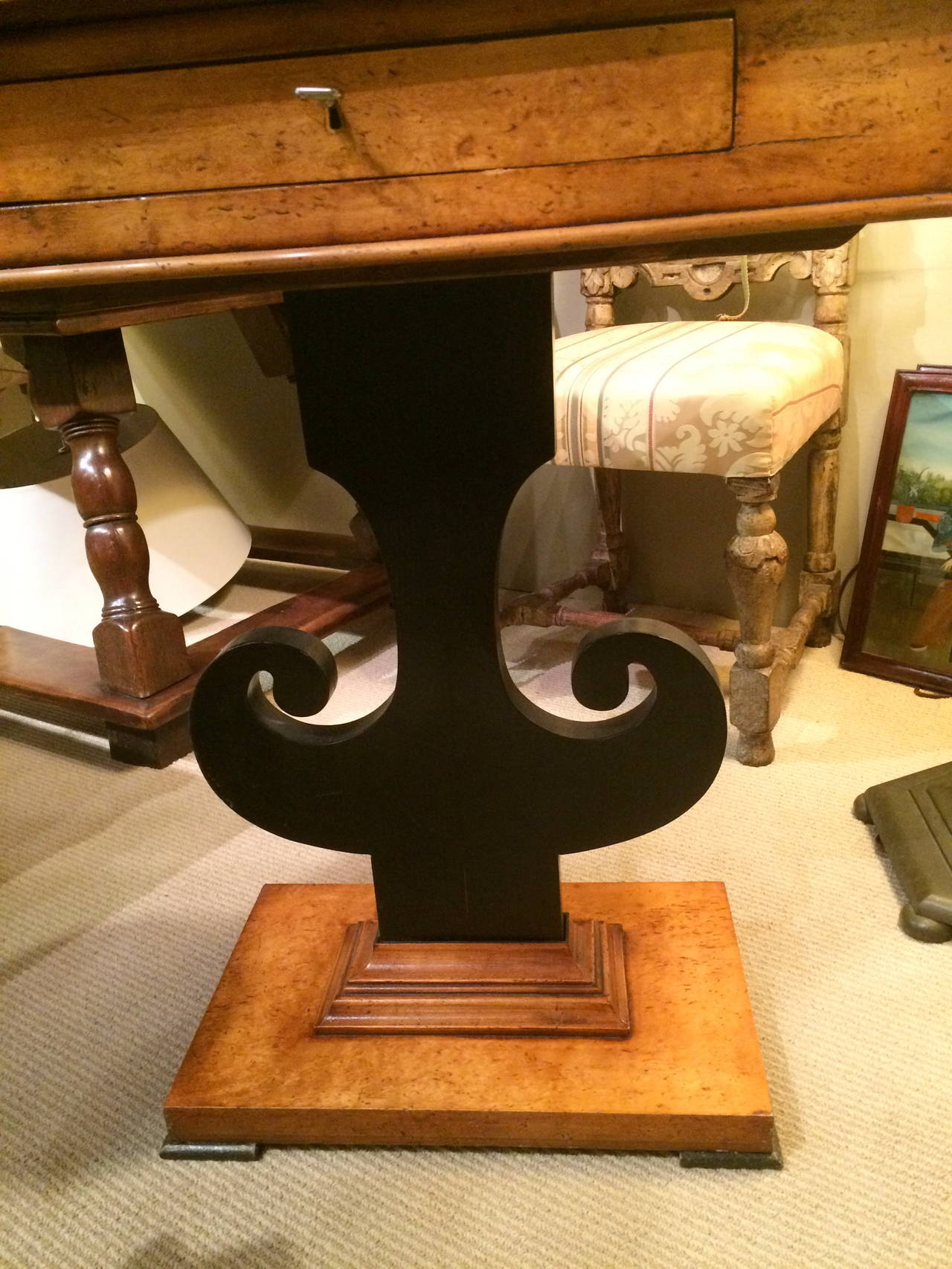 Lyre Base Console Table at 1stDibs